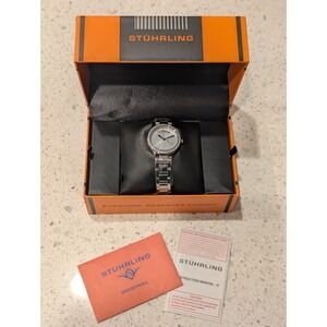Stuhrling Symphony 683 Women's Swiss Silver Steel Bracelet & Case Watch Open Box